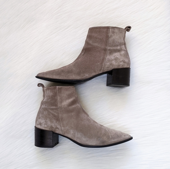 Everlane The Boss Gray Suede Leather Boots | Size 8 - Picture 2 of 11